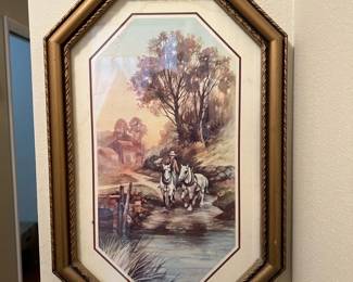 Vintage Country Scene Watercolor Print