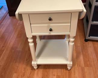 White Drop-Leaf Kitchen Cart