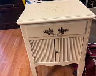 Vintage Cream Nightstand Cabinet