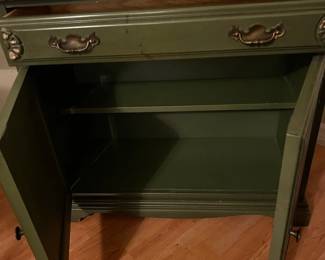 Green Painted Wooden Storage Cabinet