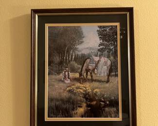 Native American Horse Scene Print