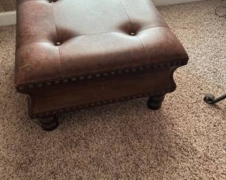 Leather ottoman