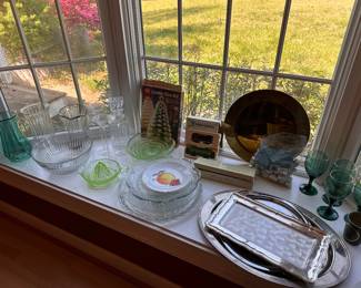 Vintage glass serving pieces
