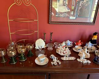 Miniature teasets and vintage German glassware