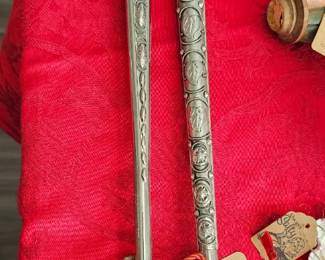 Vintage Sterling Silver & turquois handled parasol umbrella