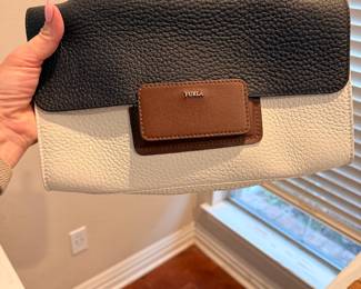 Furla Colorblock Leather Flap Shoulder Bag