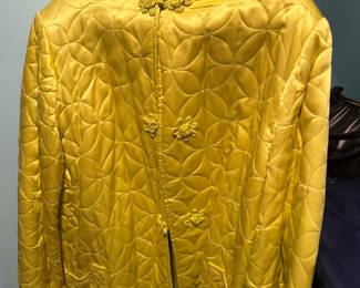 Vintage Quilted Chartreuse Bed Jacket, Tokyo Japan 