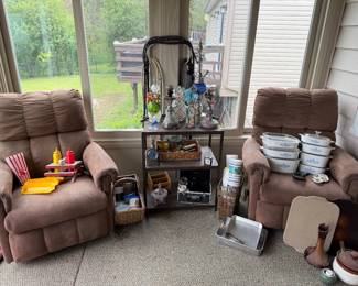 Lazy Boy Recliners. Relaxing on Sun Porch.