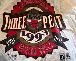 Three Peat Chicago Bulls Tee Shirt