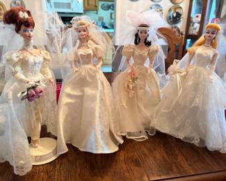 Wedding Flower Collection: Porcelain Barbie's in Wedding Gowns