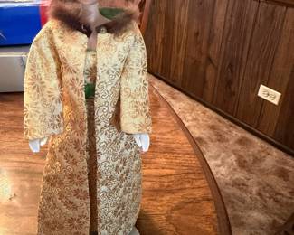 Vintage 1961 1St Edition Titan Bubble Cut Barbie. GREEN EARS. Hollow torso, Wearing Golden Glory