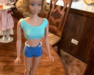 Vintage 1962 Midge Doll, Wearing her original Aqua and Blue 2 Piece Swimsuit