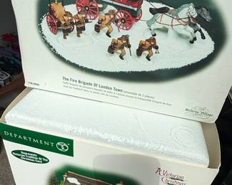 Department 56 Dickens' Village "The Fire Brigade Of London Town" Ensemble