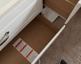 White Dresser with Oak Drawers