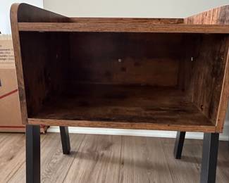 Industrial Style End Table with Open Shelf