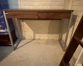Modern Walnut and Metal Desk