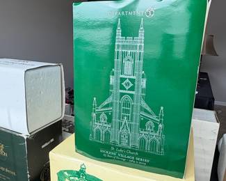 Department 56 Dickens' Village Series - St. Luke's Church (25 Years of Heritage) & The Old Globe Theatre (Historical Landmark Series)