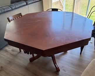 Convertible Poker and Dining Table with Shuffleboard Pucks