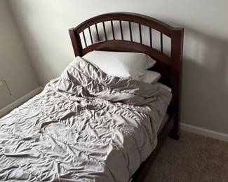 Wooden Dresser with Mirror and Twin Bed Set