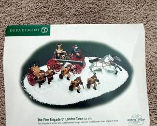 Department 56 Dickens Village "The Fire Brigade Of London Town" Set