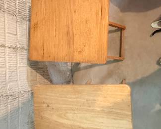 Vintage Wooden TV Tray Table and Chair Set