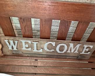 Rustic "Welcome" Sign with Arrow