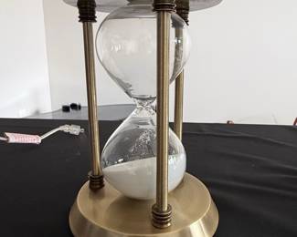 Large Brass and Glass Hourglass
