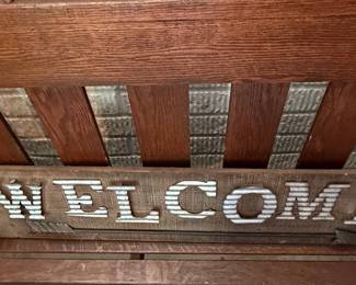 Rustic "Welcome" Sign with Arrow