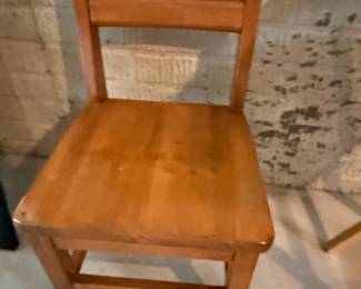 Vintage Wooden TV Tray Table and Chair Set