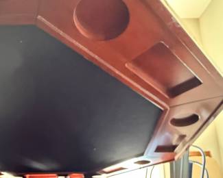 Convertible Poker and Dining Table with Shuffleboard Pucks