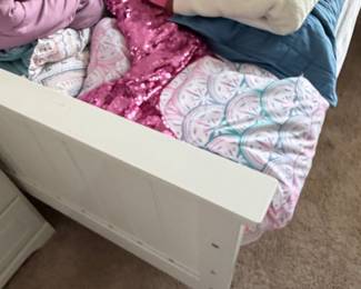 White Twin Bed Frame with Ladder