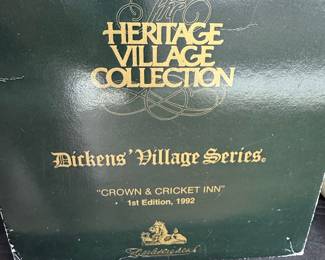 The Heritage Village Collection Dickens' Village Series "Crown & Cricket Inn" 1st Edition, 1992
