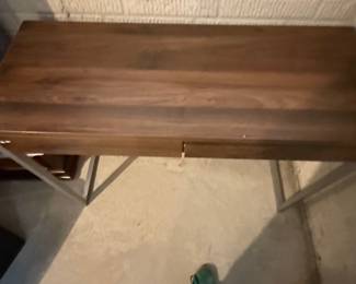 Modern Walnut and Metal Desk