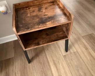 Industrial Style End Table with Open Shelf