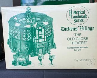 Department 56 Dickens' Village "The Old Globe Theatre" Set of 4