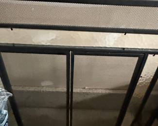 Modern Black Metal Fireplace Screen