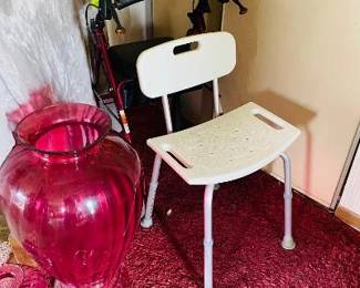 Large Vase = $30.00.  Shower Chair = $15.00.  Walker with Breaks & Seat = $30.00