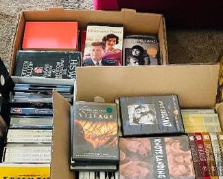 DVD's (Series: Knots Landing, Murder She Wrote, Dallas, Etc.).  Boxes of Books.  Make Offer.