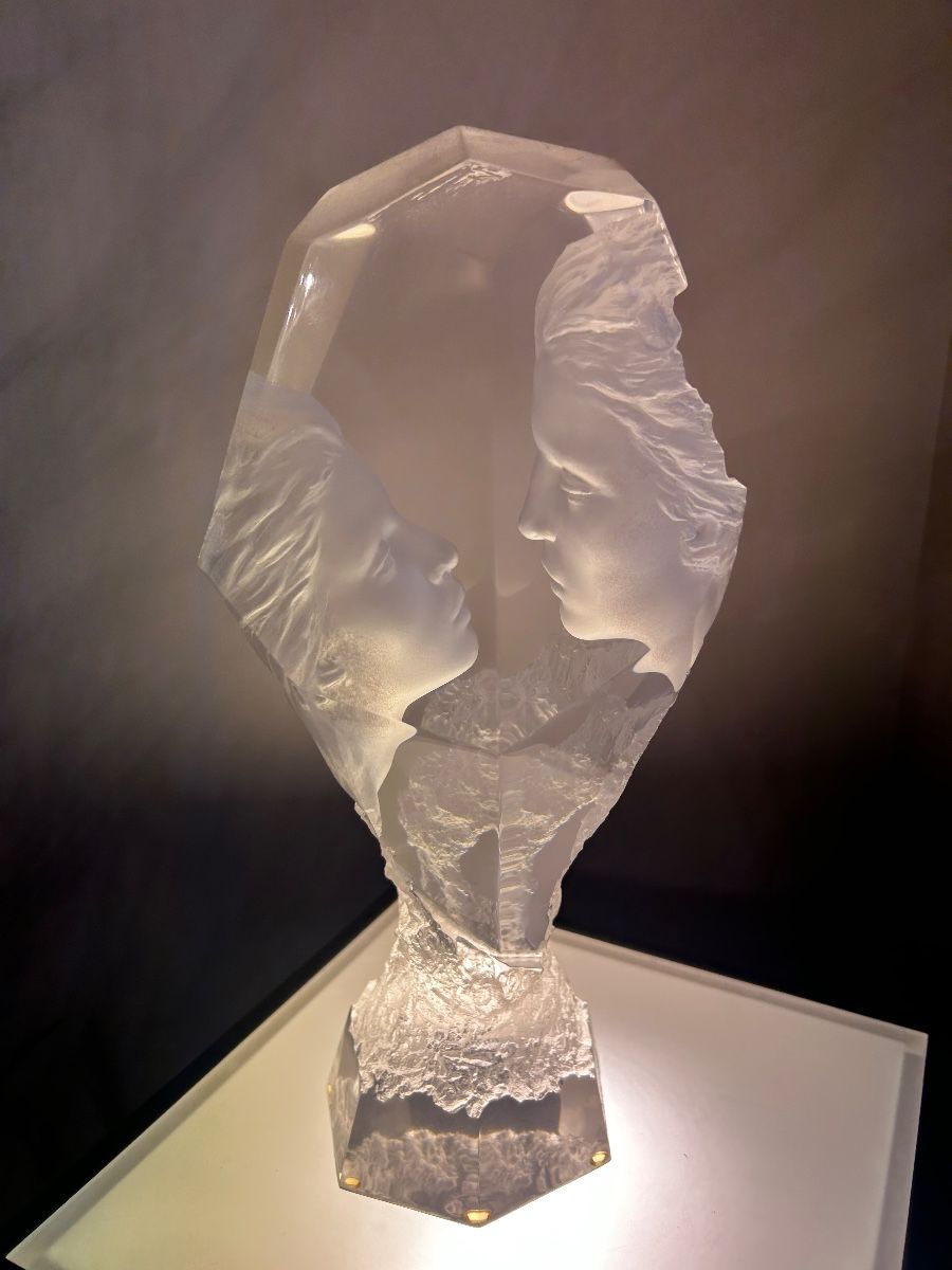 Touchstone Sculpture - Michael Wilkinson - 1996 on Lighted Pedestal