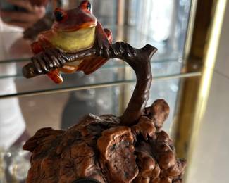 Tree Frog on Burl Wood by John Perry