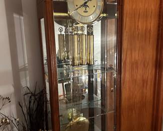 Ridgeway Post Modern Grandfather Clock w Curio Shelves