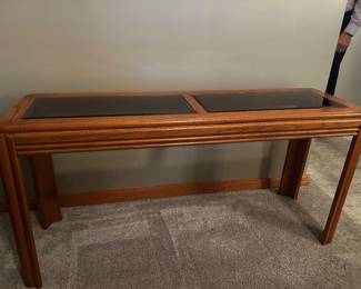 Wood and Glass Console Table