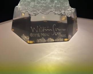 Touchstone Sculpture - Michael Wilkinson - 1996 on Lighted Pedestal