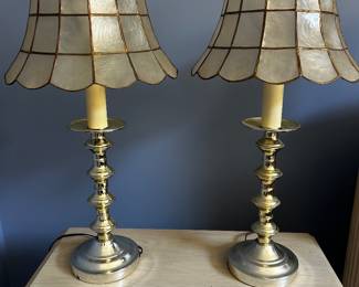 Pair of Capize Lamps 