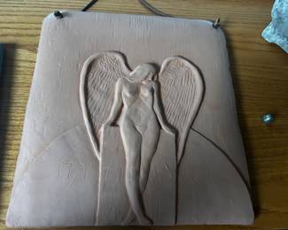 Terra Cotta Tile Signed M. Rathman