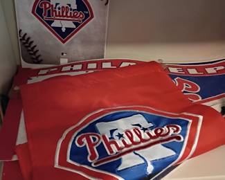 Philadelphia Phillies memorabilia lot: t-shirts and pennants