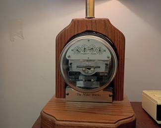 Vintage electric meter steampunk table lamp