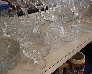 Crystal stemware and serving glassware collection