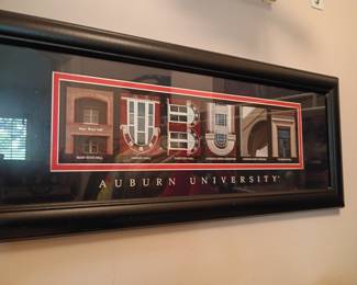 Framed Auburn University campus panoramic print
