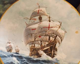 Collector's plate with Spanish galleon tall ship